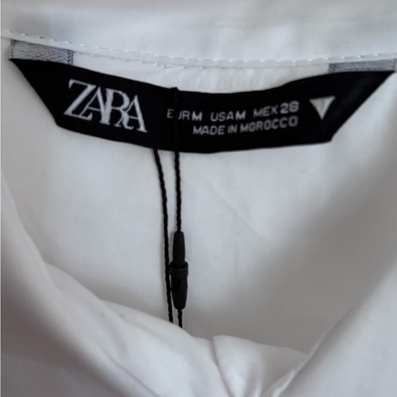 Zara White Cropped Button-Up Shirt - Picture 3 of 3